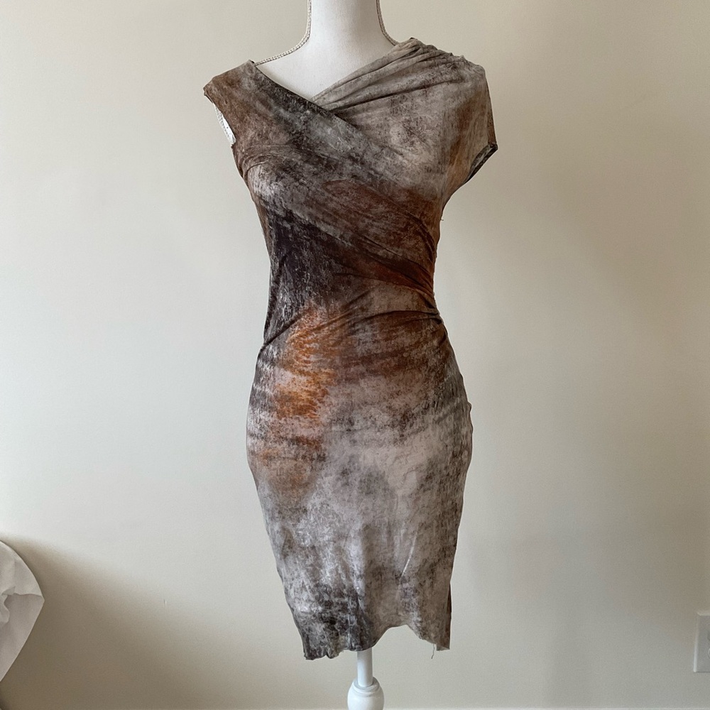 HELMUT LANG Transfer Print Oxide Wrap Jersey Dress